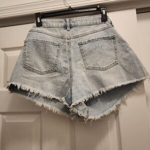 Sincerely Jules Light Blue Frayed Jean Shorts